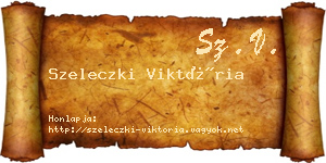 Szeleczki Viktória névjegykártya